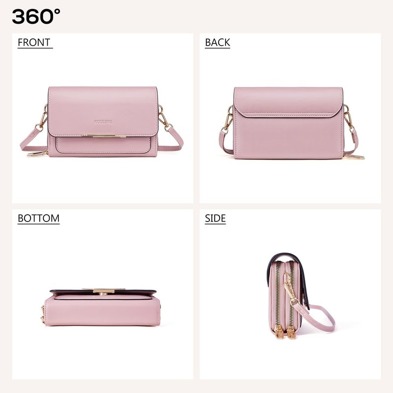 Roulens Small Crossbody Bag for Women,Cell Phone Purse Women's Shoulder Handbags Wallet Purse with Credit Card Slots - Image 4